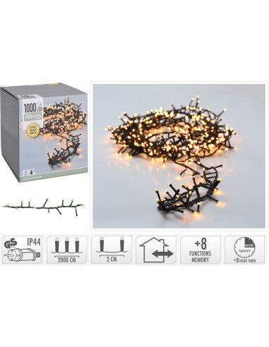 Microcluster - 1000 led - 20m - extra warm wit...