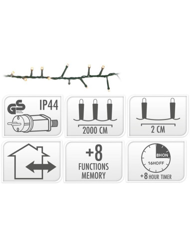 Microcluster - 1000 led - 20m - extra warm wit...