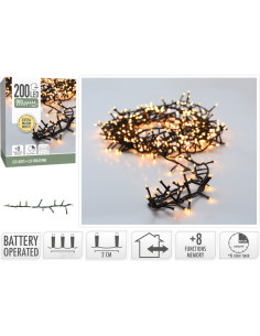 Micro Cluster 200 led - 4m - extra warm wit - Batterij -... 2