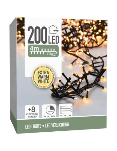 Micro Cluster 200 led - 4m - extra warm wit -...