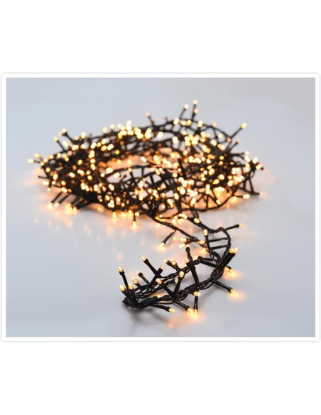 Micro Cluster 200 led - 4m - extra warm wit - Batterij - Lichtfuncties - Geheugen - Timer