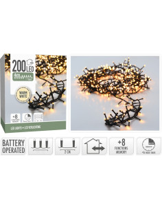 Micro Cluster 200 led - 4m - warm wit - Batterij -... 2