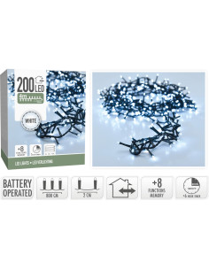 Micro Cluster 200 led - 4m - wit - Batterij -... 2
