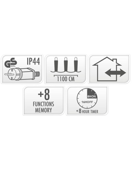 Microcluster - 560 led - 11m - three tone traditional - Timer - Lichtfuncties - Geheugen - Buiten