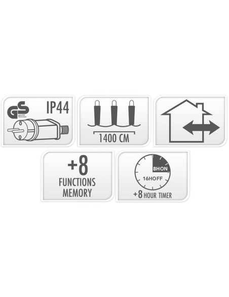 Microcluster - 700 led - 14m - three tone traditional - Timer - Lichtfuncties - Geheugen - Buiten