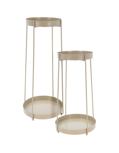Plantenstandaard - 46 + 58 cm hoogte - taupe -...
