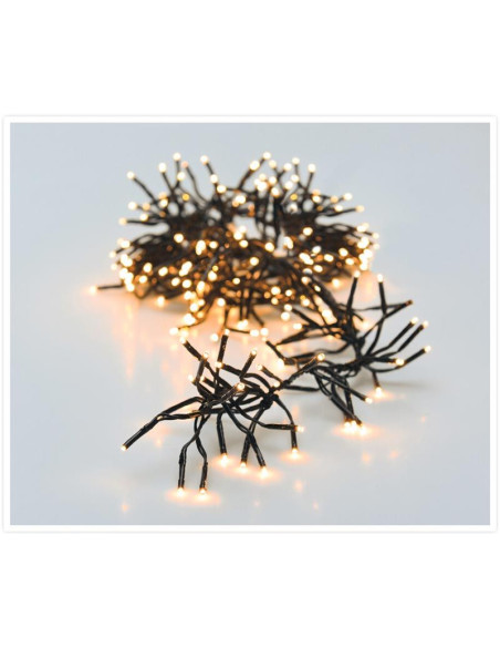 Clusterverlichting 192 led -  1.4m - warm wit - Batterij - Lichtfuncties - Geheugen - Timer