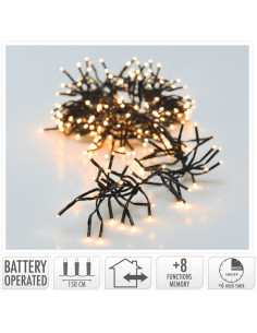 Clusterverlichting 192 led -  1.4m - extra warm wit -...