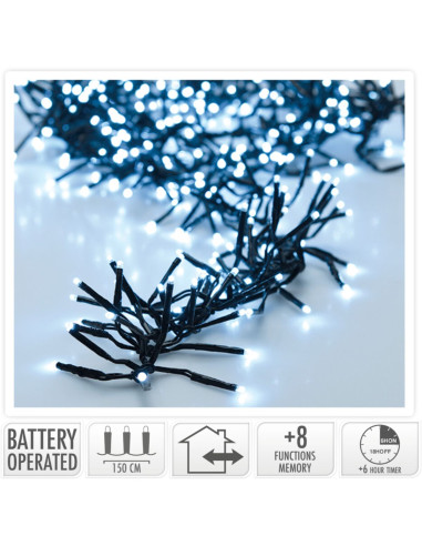 Clusterverlichting 192 led -  1.4m - wit -...