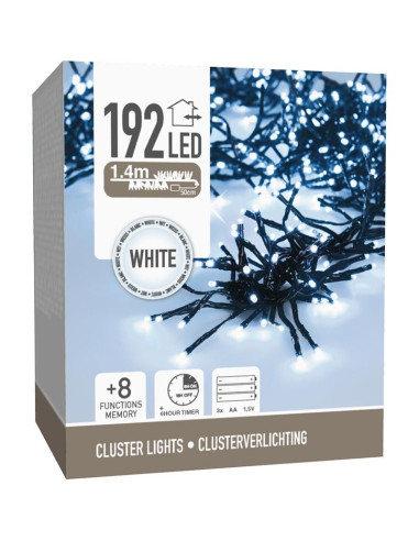 Clusterverlichting 192 led -  1.4m - wit -...