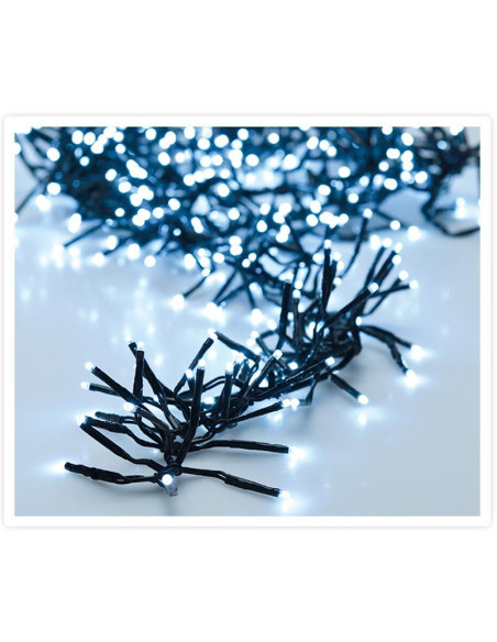 Clusterverlichting 192 led -  1.4m - wit - Batterij - Lichtfuncties - Geheugen - Timer