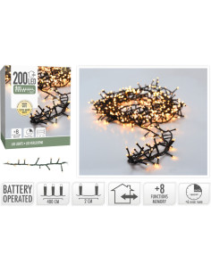 Micro Cluster 200 led 4m two tone romantic Batterij Lichtfuncties Geheugen Timer