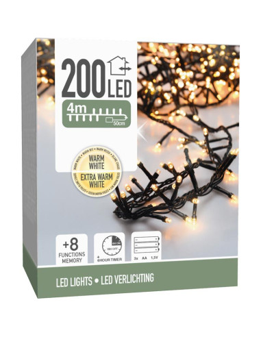 Micro Cluster 200 led - 4m - two tone romantic...