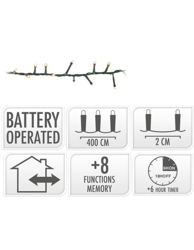 Micro Cluster 200 led - 4m - two tone romantic...