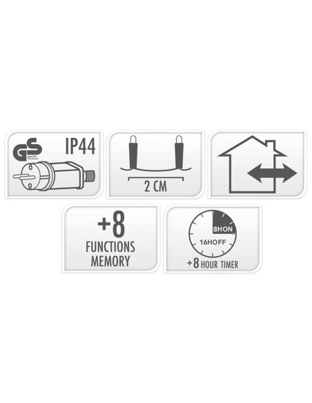 Microcluster - 1800 led - 36m - warm wit - Timer - Lichtfuncties - Geheugen - Buiten