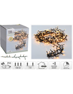 Microcluster - 1200 led - 24m - extra warm wit - Timer -... 2
