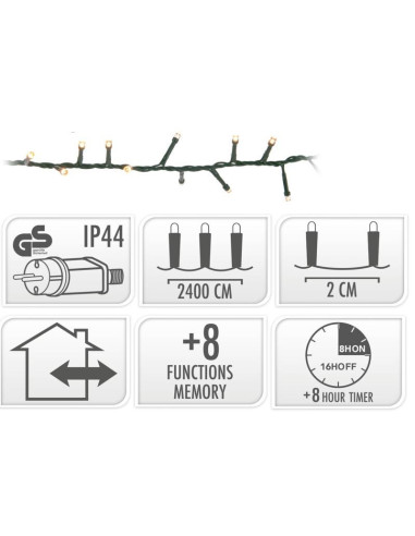 Microcluster - 1200 led - 24m - extra warm wit...