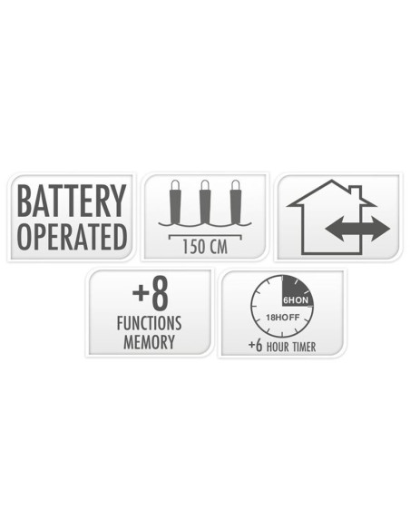 Clusterverlichting 192 led -  1.4m - two tone adorable - Batterij - Lichtfuncties - Geheugen - Timer