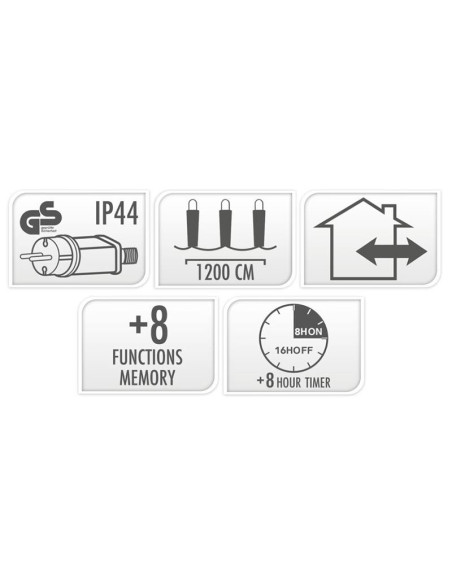 Maxi Cluster Kerstverlichting - 800 led - 12m - multicolor - Timer - Lichtfuncties - Geheugen - Buiten