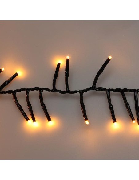 Maxi Cluster Kerstverlichting - 800 led - 12m - extra warm wit - Timer - Lichtfuncties - Geheugen - Buiten