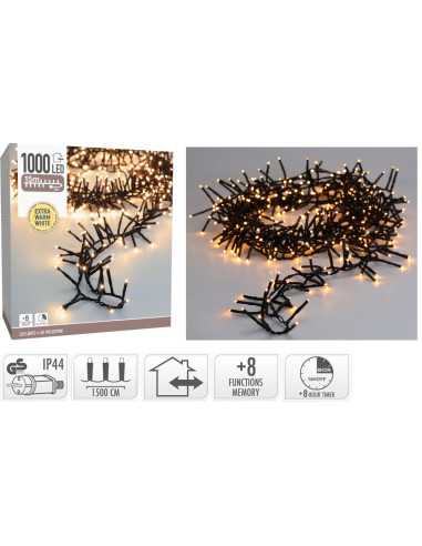 Maxi Cluster Kerstverlichting - 1000 led - 15m...
