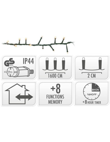 Microcluster - 800 led - 16m - extra warm wit -...