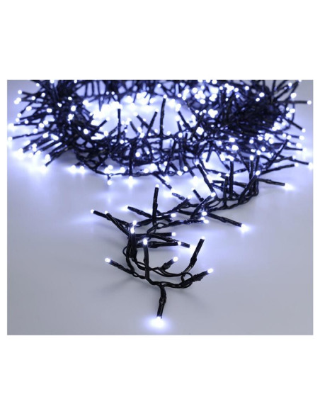 Maxi Cluster Kerstverlichting - 1200 led - 18m - wit - Timer - Lichtfuncties - Geheugen - Buiten