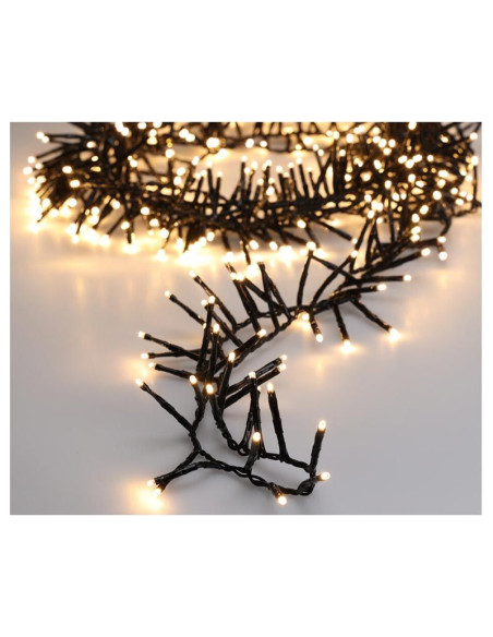 Maxi Cluster Kerstverlichting - 400 led - 6m - warm wit - Timer - Lichtfuncties - Geheugen - Buiten