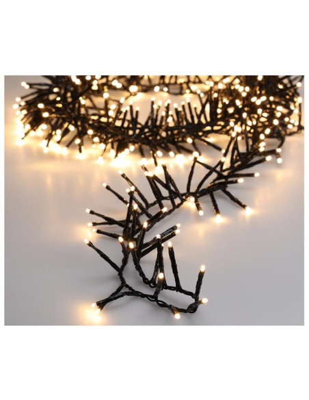 Maxi Cluster Kerstverlichting - 800 led - 12m - warm wit - Timer - Lichtfuncties - Geheugen - Buiten