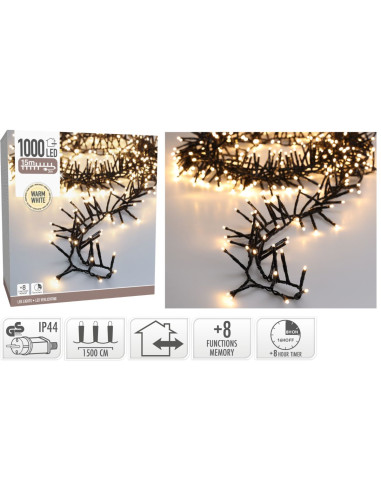 Maxi Cluster Kerstverlichting - 1000 led - 15m...