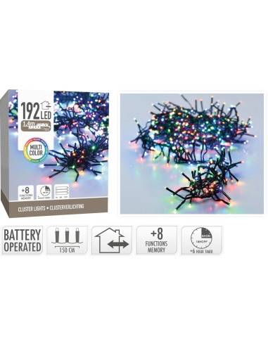 Clusterverlichting 192 led -  1.4m - multicolor...