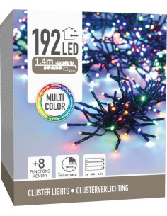 Clusterverlichting 192 led -  1.4m - multicolor -... 2