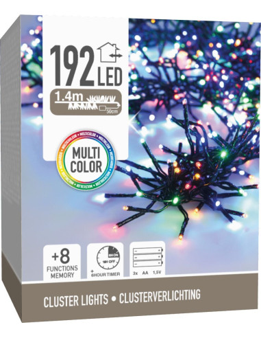 Clusterverlichting 192 led -  1.4m - multicolor...