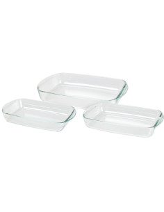 Ovenschalen Set - 3-delig - 1.6L -2.6L - 3.6L - Glas -... 2