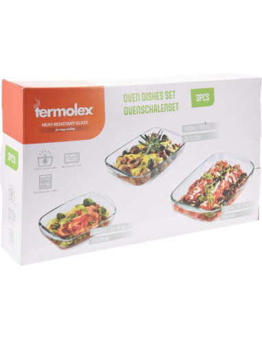 Ovenschalen Set - 3-delig - 1.6L -2.6L - 3.6L -...