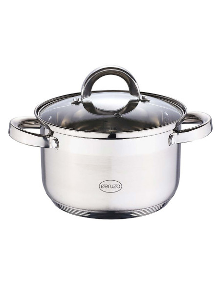 Ceruzo Kookpan -  RVS - Ø 20 cm -  H 12.5 cm - 3.6 L -  alle Warmtebronnen