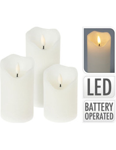 LED Kaarsen - set van 3 - Afstandsbediening - Wit