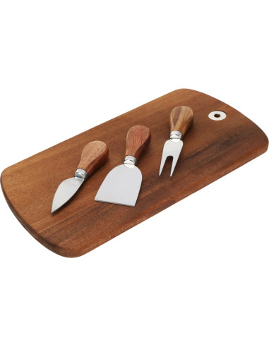 Kaasplank met 3 Kaasmessen - Acaciahout
