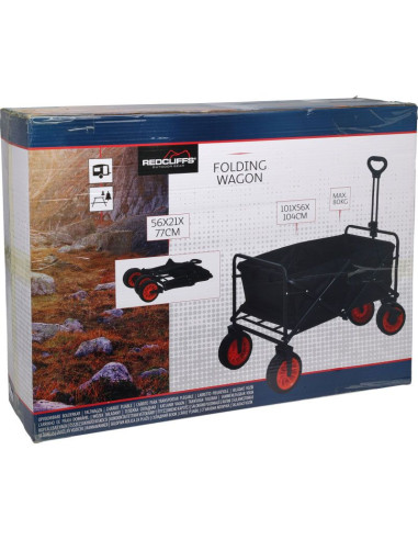 Bolderkar - Vouwbaar - 101x56x104 - Zwart