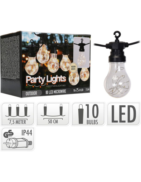 Feestverlichting voor de Tuin - 450cm - warm wit - 10x8 Micro Led