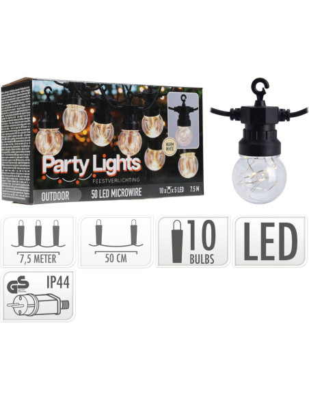 Feestverlichting voor de Tuin - 450cm - warm wit - 10x5 Micro Led