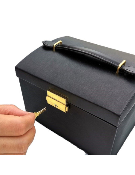 Ceruzo Sieradendoos met Spiegel - Juwelenkistje - zwart