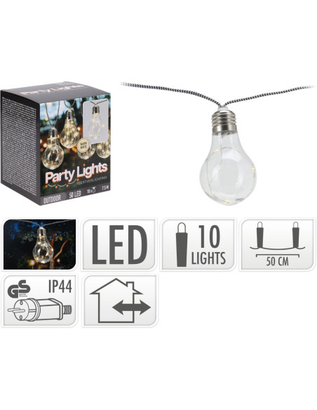 Feestverlichting voor de Tuin - 450cm - warm wit - 10x5 LED - gevlochten snoer