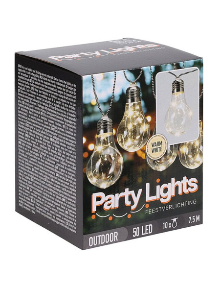Feestverlichting voor de Tuin - 450cm - warm wit - 10x5 LED - gevlochten snoer