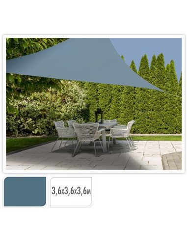 Schaduwdoek driehoek 360x360x360 - blauw