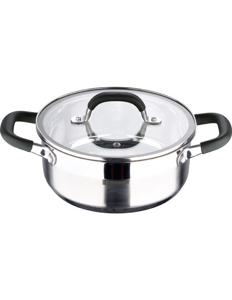 Bergner Midnight RVS Kookpan met  Deksel - Inductie - 20cm - 2.3L