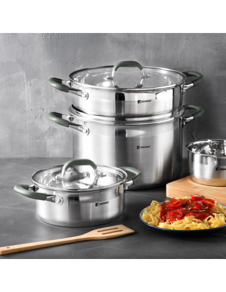 Bergner Midnight RVS Kookpan met  Deksel - Inductie - 20cm - 2.3L