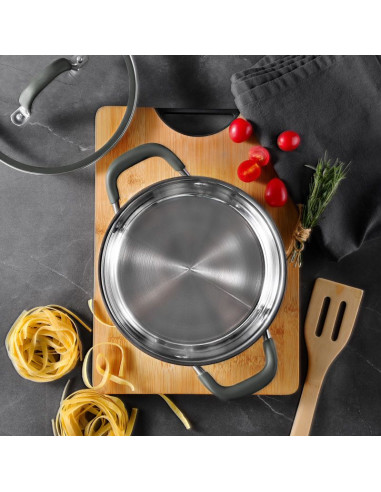 Bergner Midnight RVS Kookpan met  Deksel -...