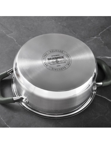 Bergner Midnight RVS Kookpan met  Deksel -...