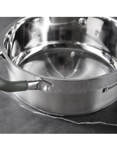 Bergner Midnight RVS Kookpan met  Deksel -...